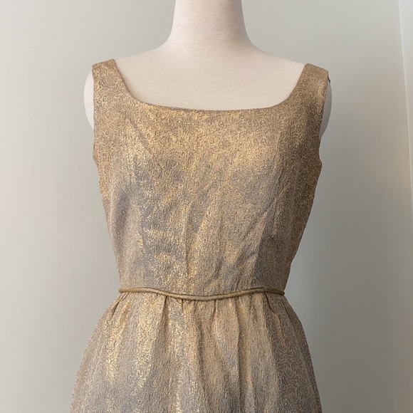 Vintage 1960s Gold Wiggle, Low Back Party Dress - Picture 2 of 7